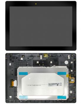 Дисплей (Экран) Lenovo A10-30, TB2-X30L, TB2-X30F Tab 2 с тачскрином (сенсором) черный с рамкой