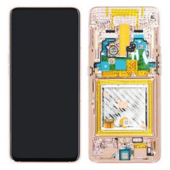 Дисплей (Экран) Samsung A805 (SM-A805F) Galaxy A80 2019 с тачскрином (сенсором) черный с рамкой золотого цвета Оригинал