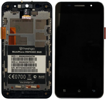 Дисплей (Экран) (LCD) Prestigio 4322 с сенсором черный + рамка Оригинал