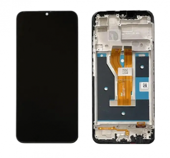 Дисплей (Экран) Realme Narzo 50i RMX3235 с тачскрином (сенсором) черный с рамкой Оригинал