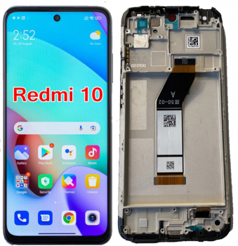 Дисплей (Экран) Xiaomi Redmi 10 2021 21061119AG с тачскрином (сенсором) черный с рамкой