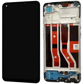 Дисплей (Экран) Oppo A74 CHP2219 с тачскрином (сенсором) черный с рамкой Оригинал