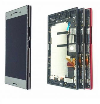 Дисплей (Экран) Sony G8142, G8141 Xperia XZ Premium с тачскрином (сенсором) серебристый с рамкой Оригинал