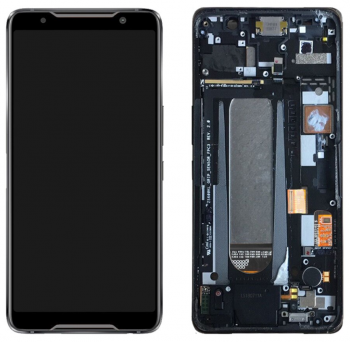 Дисплей (Экран) Asus ZS600KL ROG Phone Z01QD с тачскрином (сенсором) черный с рамкой Оригинал