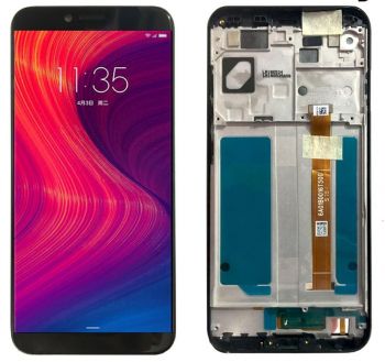 Дисплей (Экран) Lenovo K5 Play L38011 с тачскрином (сенсором) черный с рамкой синего цвета Оригинал
