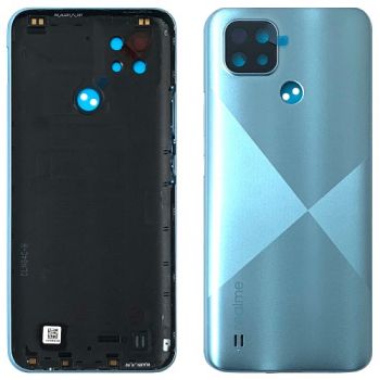 Задняя крышка Realme C21 RMX3201 голубая Оригинал