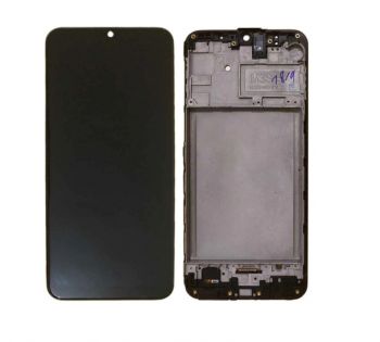 Дисплей (Экран) Samsung M305 (SM-M305F) Galaxy M30 2019 с тачскрином (сенсором) черный с рамкой OLED