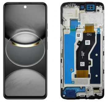 Дисплей (Экран) Tecno Spark 30C KL5n с тачскрином (сенсором) черный с рамкой Оригинал