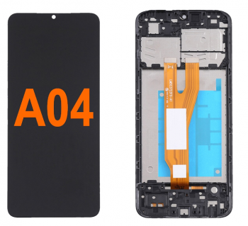 Дисплей (Экран) Samsung A045 (SM-A045F, SM-A045F/DS) Galaxy A04 с тачскрином (сенсором) черный с рамкой Оригинал
