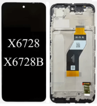 Дисплей (Экран) Infinix Hot 60i 4G X6728, X6728B с тачскрином (сенсором) черный с рамкой