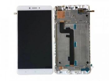 Дисплей (Экран) (LCD) Xiaomi Mi Max 2 с сенсором белый + рамка