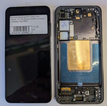 Дисплей (Экран) Samsung S921 (SM-S921B, SM-S921B/DS) Galaxy S24 с тачскрином (сенсором) черный с рамкой TFT