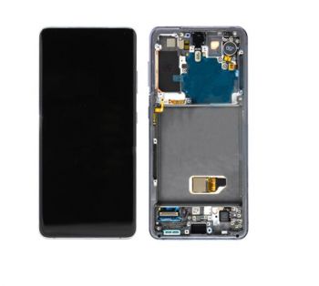 Дисплей (Экран) Samsung G991 (SM-G991B, SM-G991B/DS) Galaxy S21 5G с тачскрином (сенсором) черный с рамкой Оригинал