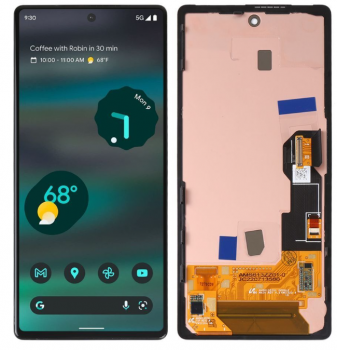 Дисплей (Экран) Google Pixel 6a GX7AS, GB62Z, G1AZG с тачскрином (сенсором) черный с рамкой Оригинал