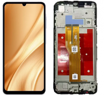 Дисплей (Экран) Samsung A075 (SM-A075F, SM-A075F/DS, SM-A075B, SM-A075B/DS) Galaxy A07 с тачскрином (сенсором) черный с рамкой Оригинал