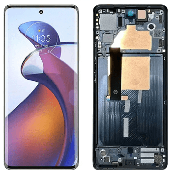 Дисплей (Экран) Motorola XT2243, XT2243-1, XT2243-2 Moto Edge 30 Fusion с тачскрином (сенсором) черный с рамкой Оригинал
