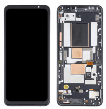 Дисплей (Экран) Asus ZS676KS ROG Phone 5s, ROG Phone 5s Pro с тачскрином (сенсором) черный с рамкой Оригинал