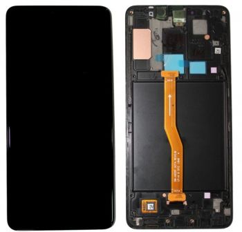 Дисплей (Экран) Samsung A920 (SM-A920F, SM-A920F/DS) Galaxy A9 с тачскрином (сенсором) черный с рамой Оригинал