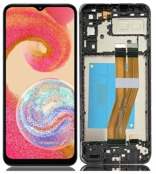 Дисплей (Экран) Samsung A042 (SM-A042F, SM-A042F/DS) Galaxy A04e с тачскрином (сенсором) черный с рамкой Оригинал
