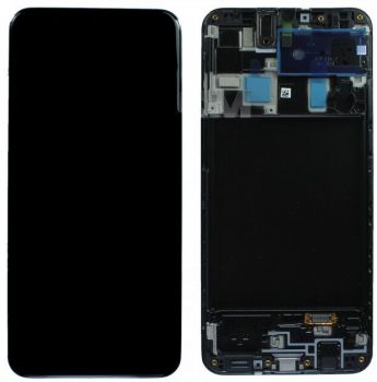 Дисплей (Экран) Samsung A205 (SM-A205F) Galaxy A20 2019 с тачскрином (сенсором) черный с рамкой OLED