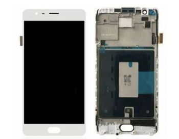 Дисплей (Экран) OnePlus 3 A3000, A3003, OnePlus 3T A3010 с тачскрином (сенсором) белый с рамкой OLED
