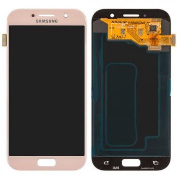 Дисплей (Экран) Samsung A520 (SM-A520F, SM-A520F/DS) Galaxy A5 2017 Duos с тачскрином (сенсором) розовый OLED