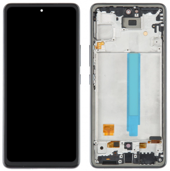 Дисплей (Экран) Samsung A536 (SM-A536B, SM-A536B/DS) Galaxy A53 5G с тачскрином (сенсором) черный с рамкой OLED