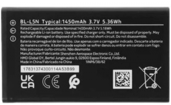 Батарея (аккумулятор) Nokia 5310 2024 TA-1603 BL-L5N 1450mAh Оригинал