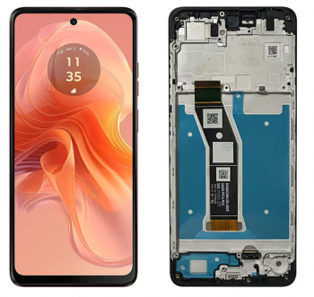 Дисплей (Экран) Motorola XT2421, XT2421-8 Moto G04s с тачскрином (сенсором) черный с рамкой Оригинал