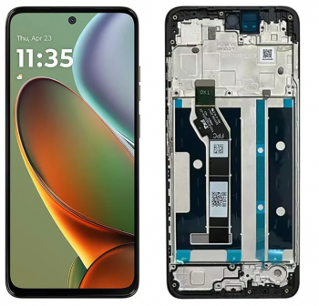 Дисплей (Экран) Motorola XT2523, XT2523-3 Moto G05, XT2523-6 Moto E15 с тачскрином (сенсором) черный с рамкой Оригинал