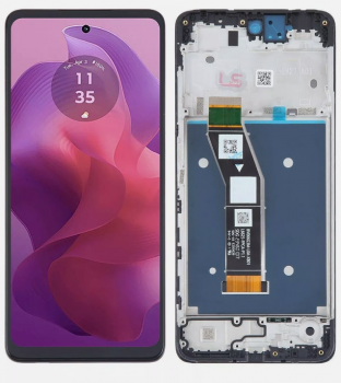 Дисплей (Экран) Motorola XT2425, XT2425-4 Moto G24 Power с тачскрином (сенсором) черный с рамкой Оригинал