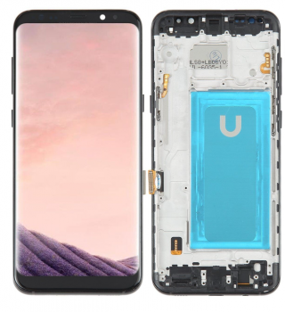 Дисплей (Экран) Samsung G955 (SM-G955F, SM-G955FD) Galaxy S8 Plus с тачскрином (сенсором) черный с рамкой TFT