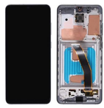 Дисплей (Экран) Samsung G980, G981 (SM-G980F, SM-G980F/DS, SM-G981F, SM-G981F/DS) Galaxy S20 2020 с тачскрином (сенсором) черный с рамкой OLED