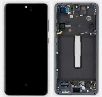 Дисплей (Экран) Samsung G990 (SM-G990B, SM-G990B/DS) Galaxy S21 FE 5G с тачскрином (сенсором) черный с рамкой Оригинал