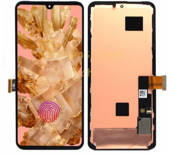 Дисплей (Экран) Google Pixel 8 GKWS6, G9BQD, GA04851-US, GZPFO, GPJ41 с тачскрином (сенсором) черный с рамкой Оригинал