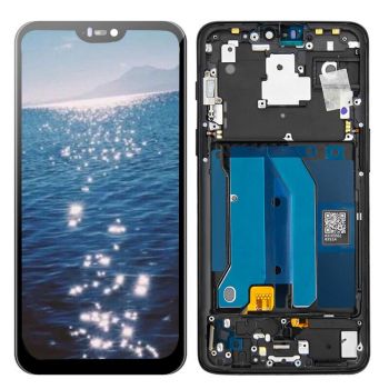 Дисплей (Экран) OnePlus 6 A6000, A6003 с тачскрином (сенсором) черный с рамкой Оригинал