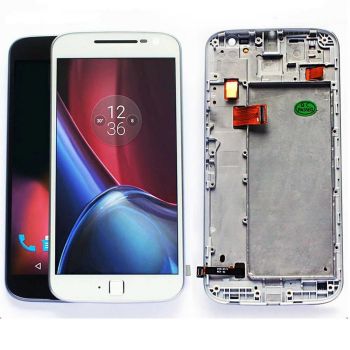 Дисплей (Экран) (LCD) Motorola XT1641 Moto G4 Plus, XT1642, XT1644 с сенсором чёрный + рамка Оригинал