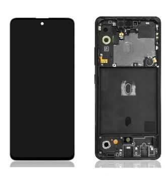 Дисплей (Экран) Samsung A516 (SM-A516F, SM-A516F/DSN) Galaxy A51 5G с тачскрином (сенсором) черный с рамкой Оригинал