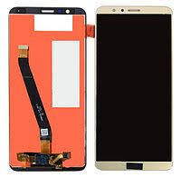 Дисплей (Экран) (LCD) Huawei Honor 7X Dual Sim (BND-L21) с сенсором золотой Оригинал