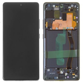 Дисплей (Экран) Samsung G770 (SM-G770, SM-G770F/DS) Galaxy S10 Lite с тачскрином (сенсором) черный с рамкой Оригинал