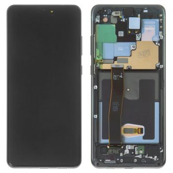 Дисплей (Экран) Samsung G988 (SM-G988B, SM-G988B/DS) Galaxy S20 Ultra с тачскрином (сенсором) черный с рамкой Оригинал