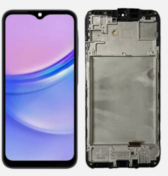 Дисплей (Экран) Samsung A155, A156 (SM-A155F, SM-A155F/DS, SM-A156B, SM-A156B/DS) Galaxy A15 с тачскрином (сенсором) черный с рамкой OLED