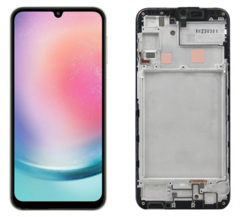 Дисплей (Экран) Samsung A245 (SM-A245F, SM-A245F/DS) Galaxy A24 с тачскрином (сенсором) черный с рамкой OLED
