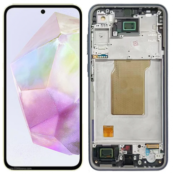 Дисплей (Экран) Samsung A356 (SM-A356B, SM-A356B/DS) Galaxy A35 5G с тачскрином (сенсором) черный с рамкой Оригинал