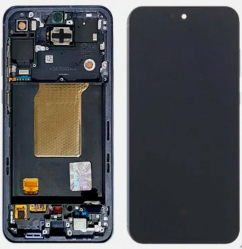 Дисплей (Экран) Samsung A556 (SM-A556B, SM-A556B/DS) Galaxy A55 с тачскрином (сенсором) черный с рамкой Оригинал