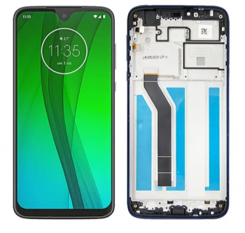 Дисплей (Экран) Motorola XT1955-4, XT1955-7 Moto G7 Power с тачскрином (сенсором) черный с рамкой