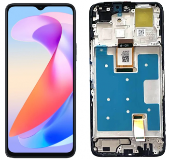 Дисплей (Экран) Huawei Honor X6a WDY-LX1 с тачскрином (сенсором) черный с рамкой Оригинал