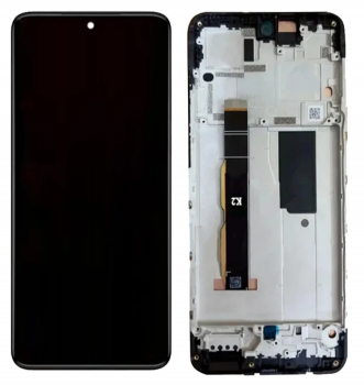 Дисплей (Экран) Motorola XT2347, XT2347-2 Moto G84 с тачскрином (сенсором) черный с рамкой Оригинал
