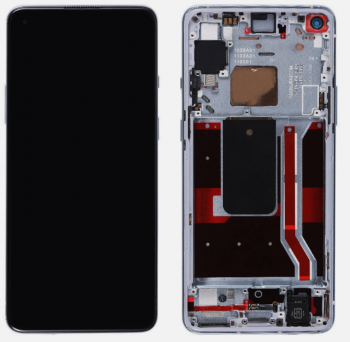 Дисплей (Экран) OnePlus 8T KB2003, KB2001, KB2000 с тачскрином (сенсором) черный с рамкой OLED
