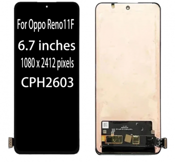 Дисплей (Экран) Oppo Reno 11F CPH2603 с тачскрином (сенсором) черный Оригинал